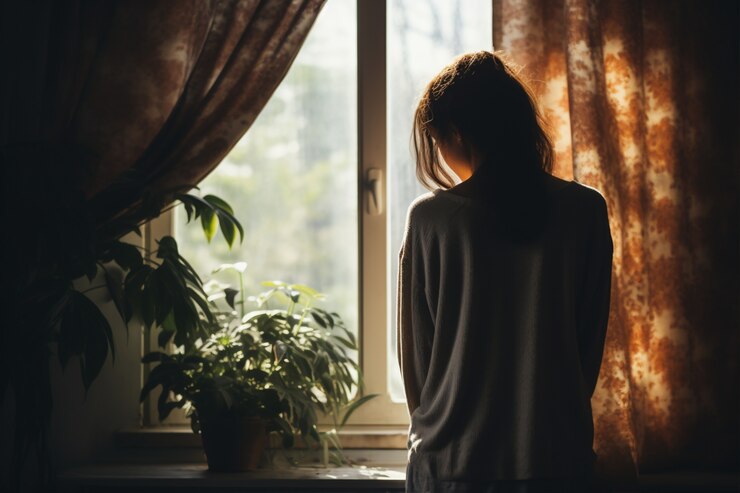depressed-woman-standing-by-window